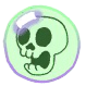 A skull in a bubble