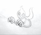 Pencil test of Blind Specter's idle animation