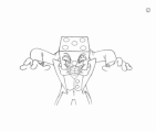Animation process of King Dice’s full body, along with his clap