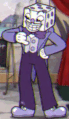 King Dice blocking the way inside the Die House