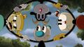 Cuphead, Mugman, Ms. Chalice and their pet goat planning