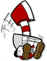 Cuphead using the axe parry