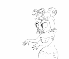Pencil test of Cala using her Stone Gaze attack