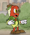 Mac scared in the Cuphead Macintosh Launch Trailer.