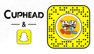 Cuphead in the Custom Snapchat Cuphead AR Lens announcement found in the Studio MDHR website